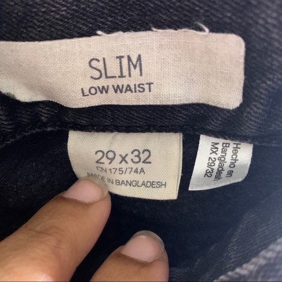 H&M- Slim Low Waist Off Black Jeans size 29 - Picture 10 of 12